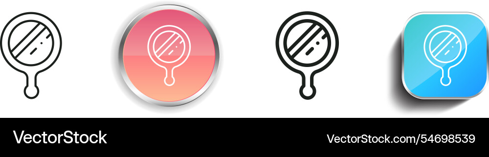 Hand mirror icon thin linear regular and button vector image