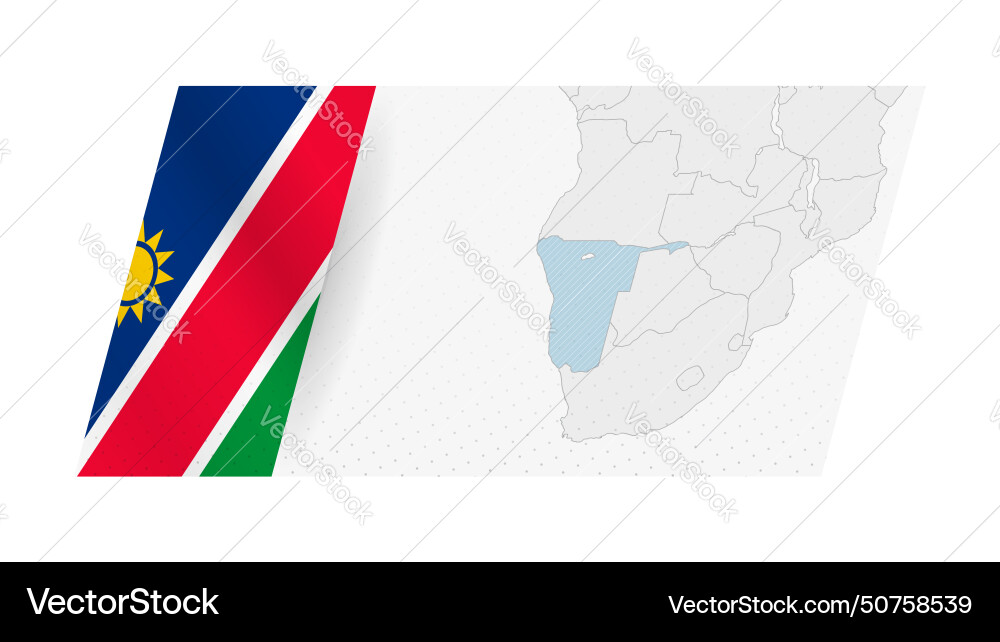 Namibia map in modern style with flag vector image