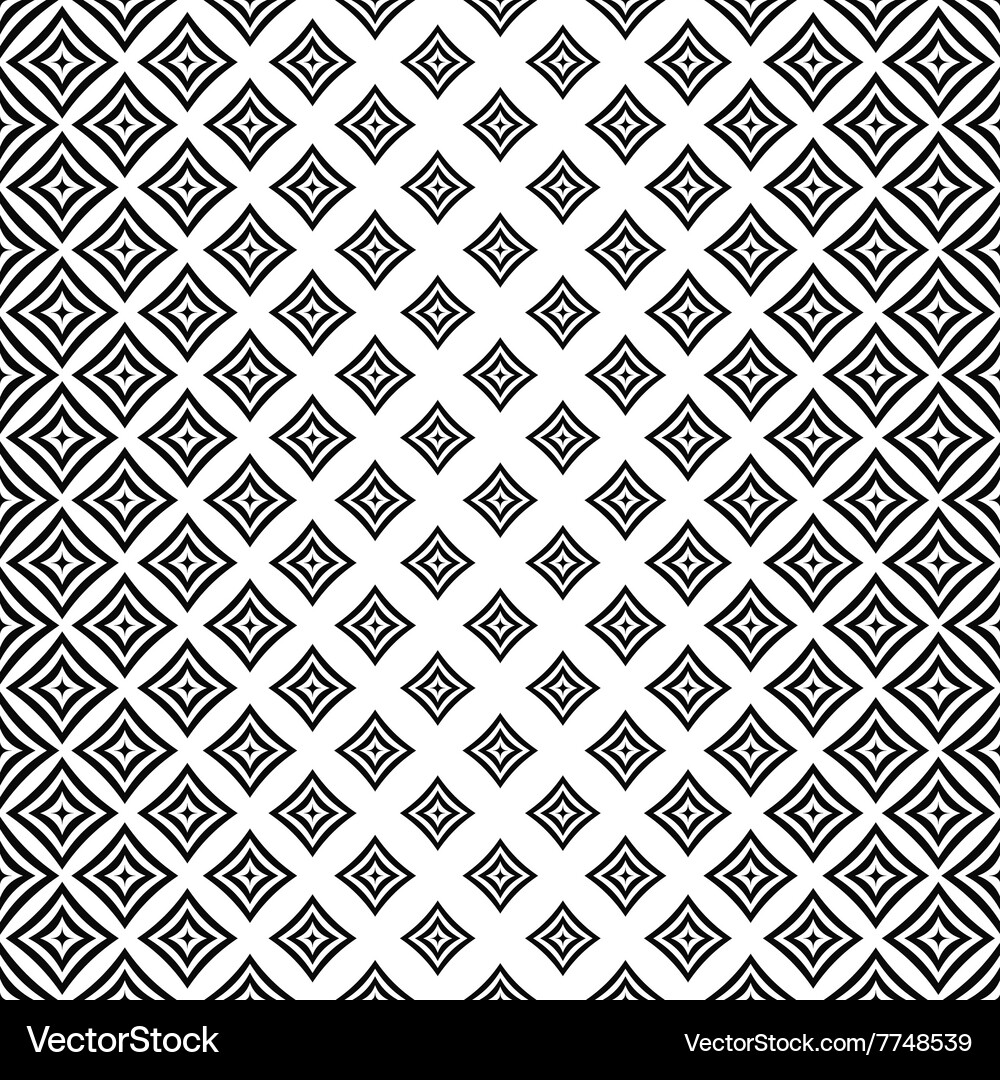 Seamless monochrome angular curved square pattern Vector Image