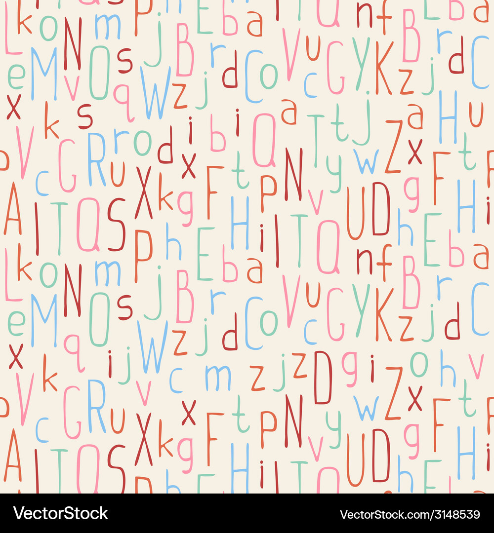 Seamless pattern of colorful hand drawn font Vector Image