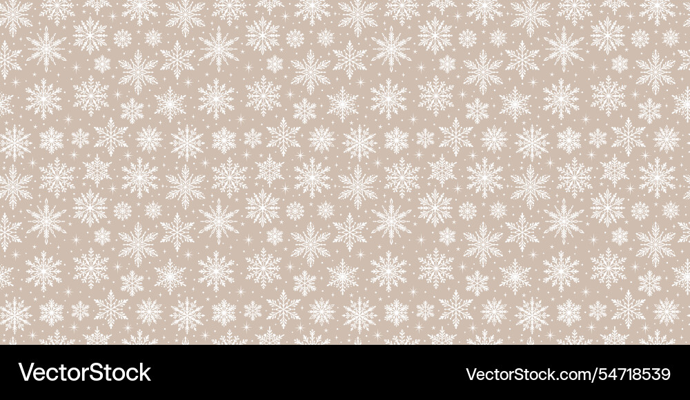 Warm light neutral winter snowflake pattern Vector Image