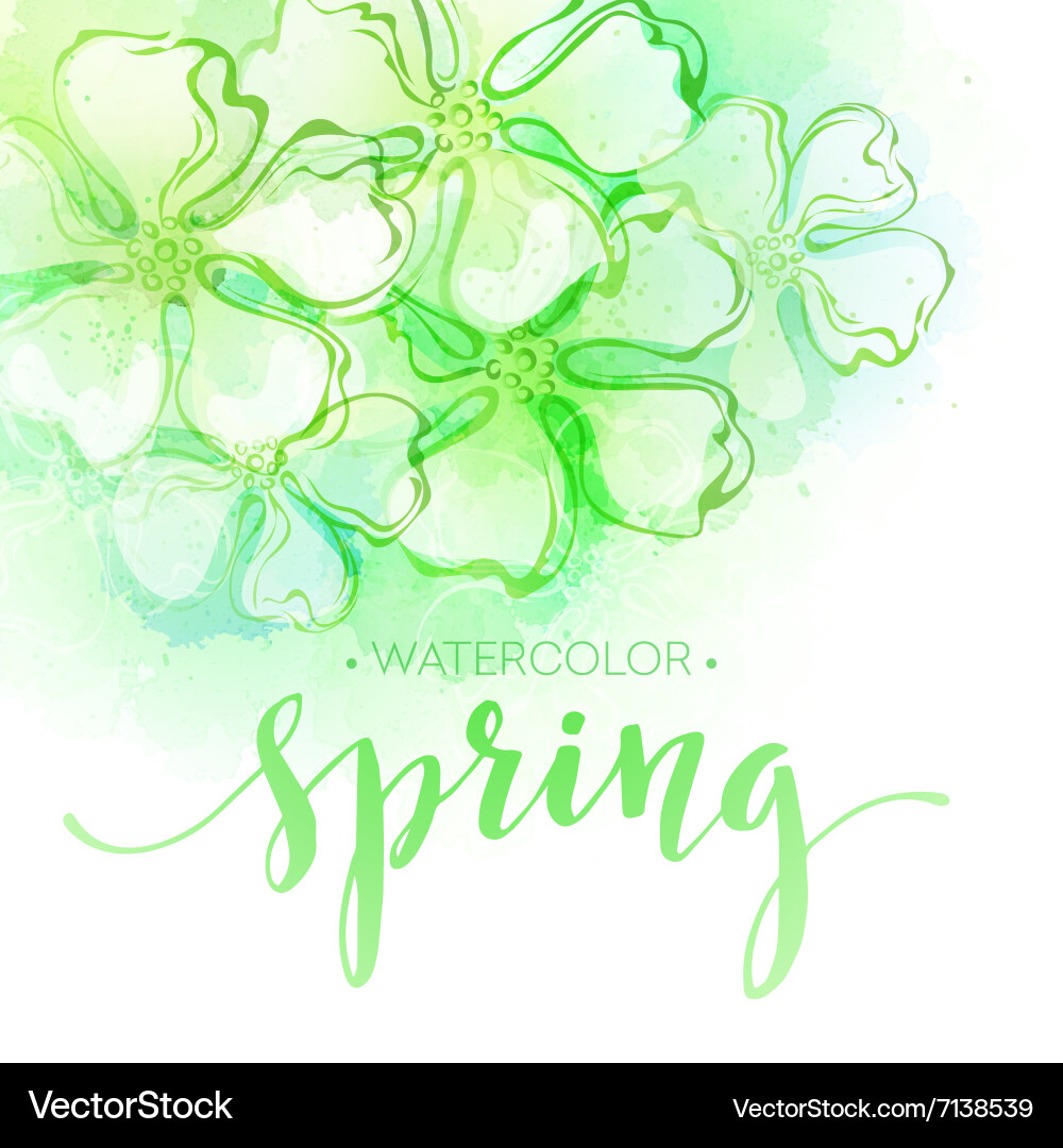 Watercolor spring flower background Vector Image