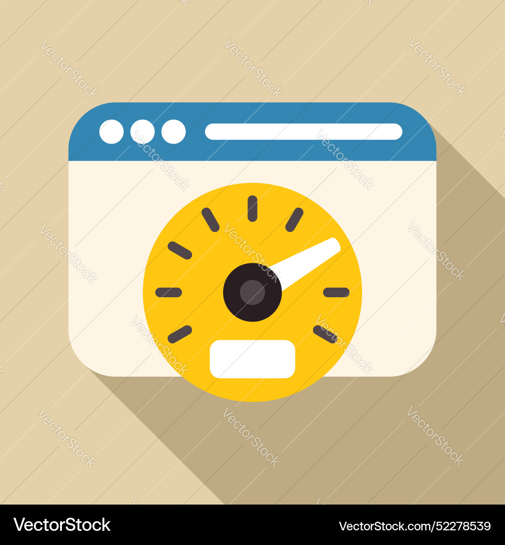 Website speed optimization with speedometer Website speed optimization with speedometer vector image