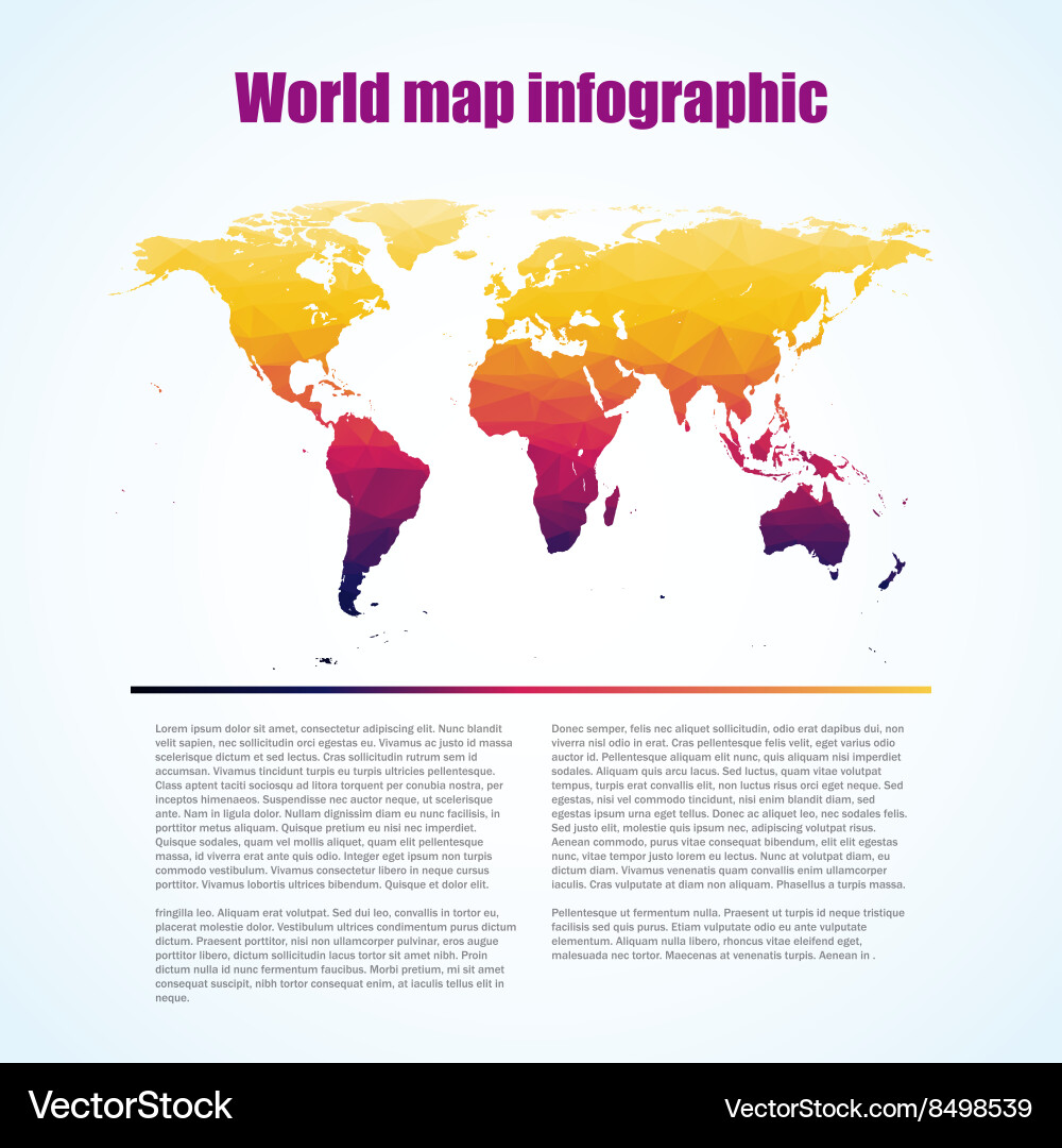 World triangular map and typography eps 10 vector image