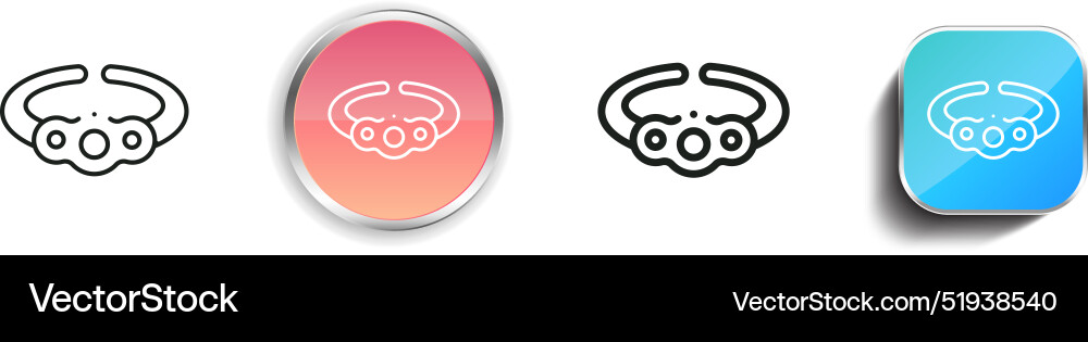 Bracelet icon thin linear regular and button Bracelet icon thin linear regular and button vector image