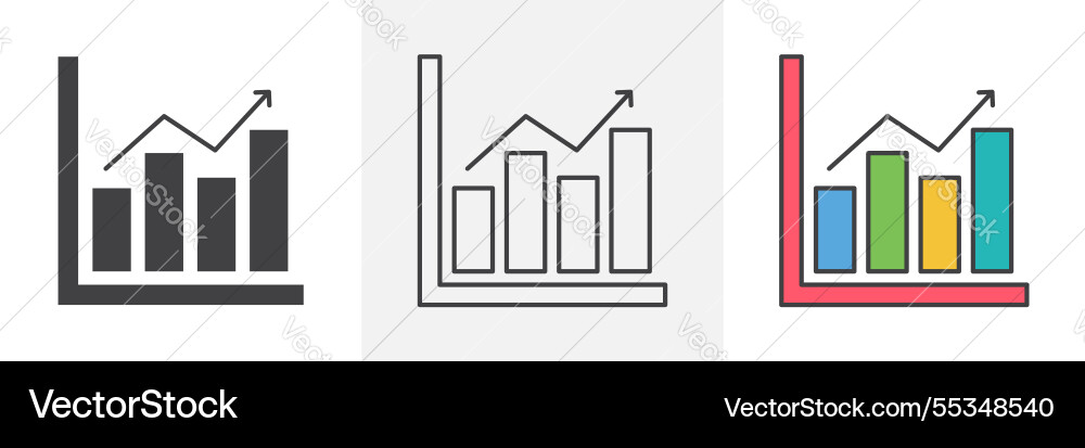 Chart histogram icons pack for website designs Chart histogram icons pack for website designs Vector Image
