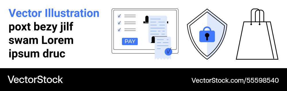 E-commerce concepts with payment screen security E-commerce concepts with payment screen security vector image