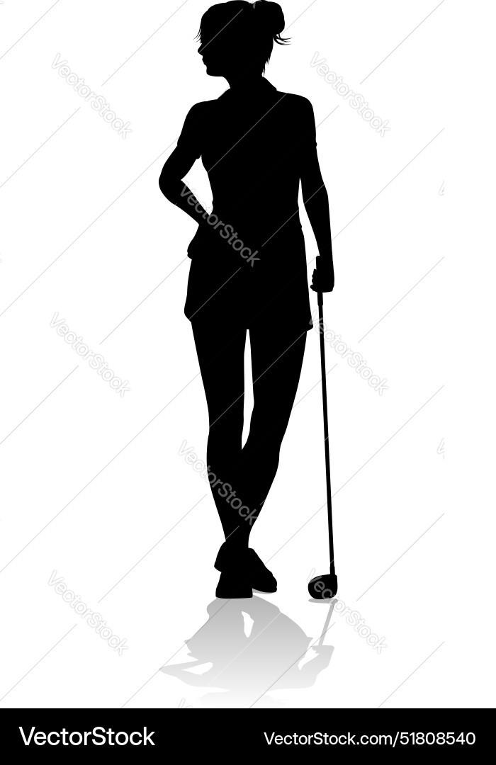 Golf-Sport-Person Silhouette Vektorbild