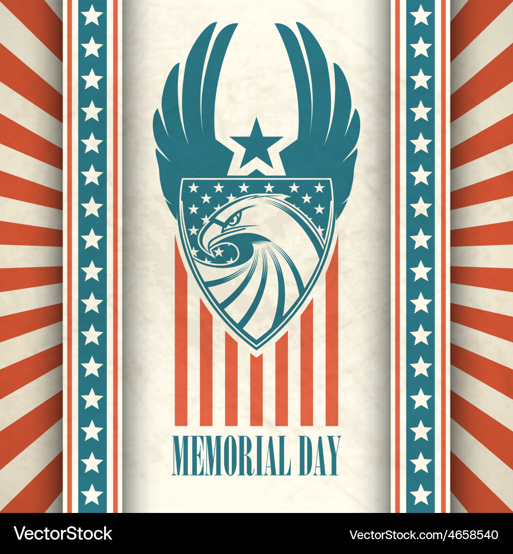 Memorial Day Patriotic Card vector image