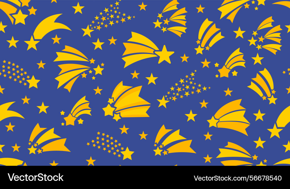 Seamless pattern with falling stars in flat style Vector Image