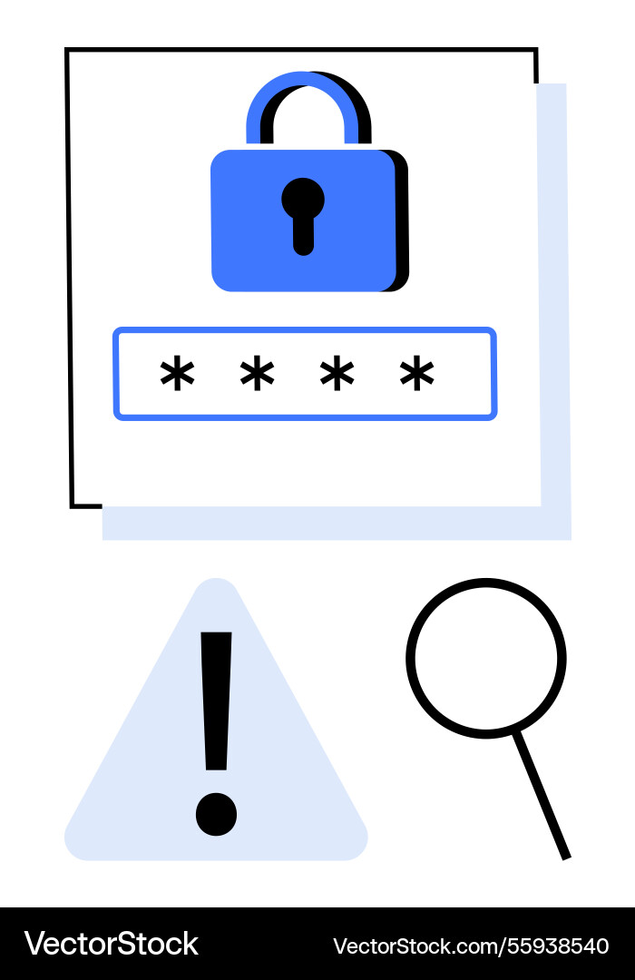 Secure login concept with lock password field Secure login concept with lock password field vector image