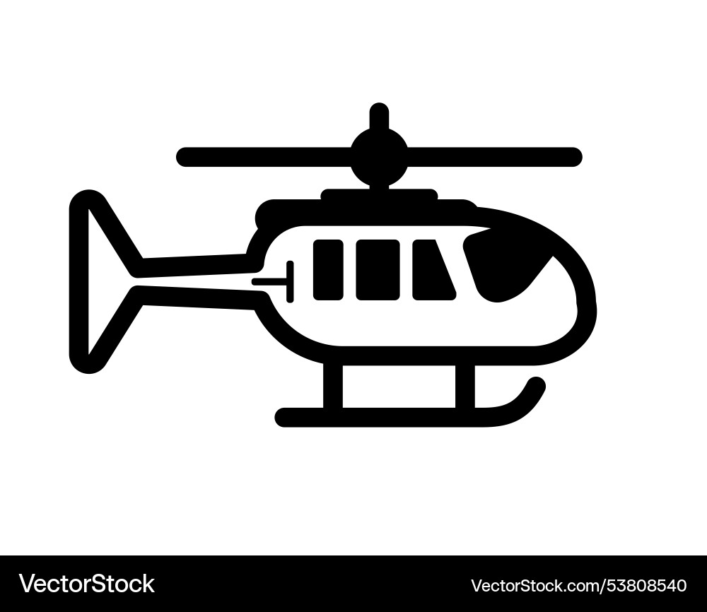 Simple black helicopter icon design Simple black helicopter icon design vector image