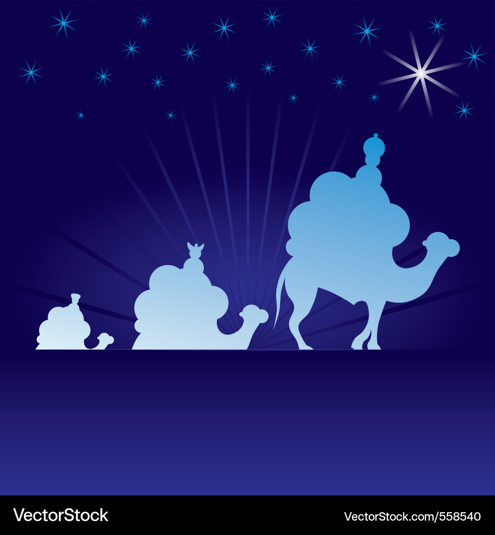 Three Wise Men Star of Bethlehem Vector Image