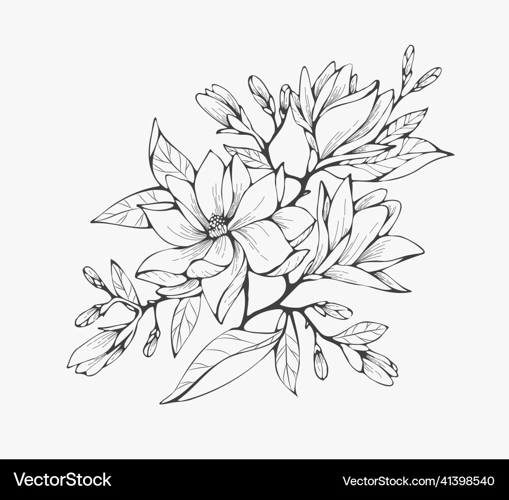 Trendy wedding flowers for logo or decorations Trendy wedding flowers for logo or decorations vector image