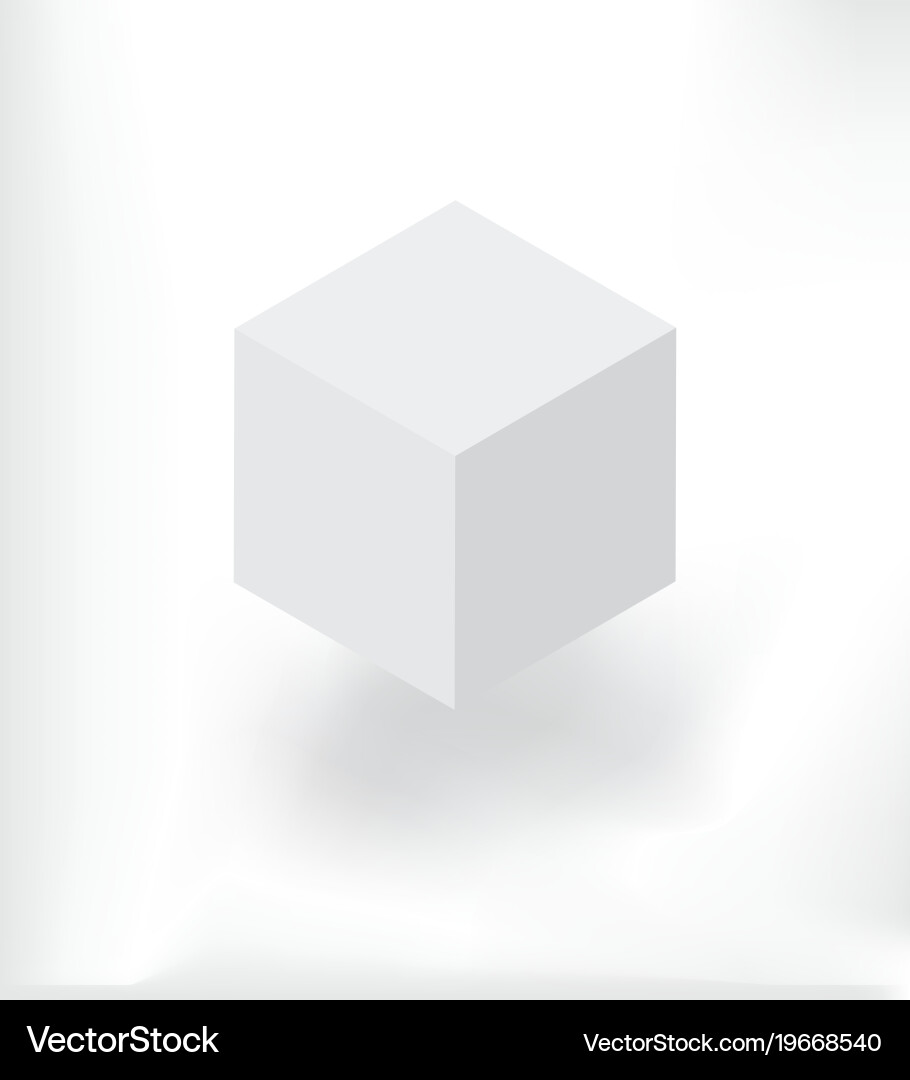 White Isometric Cube vector image