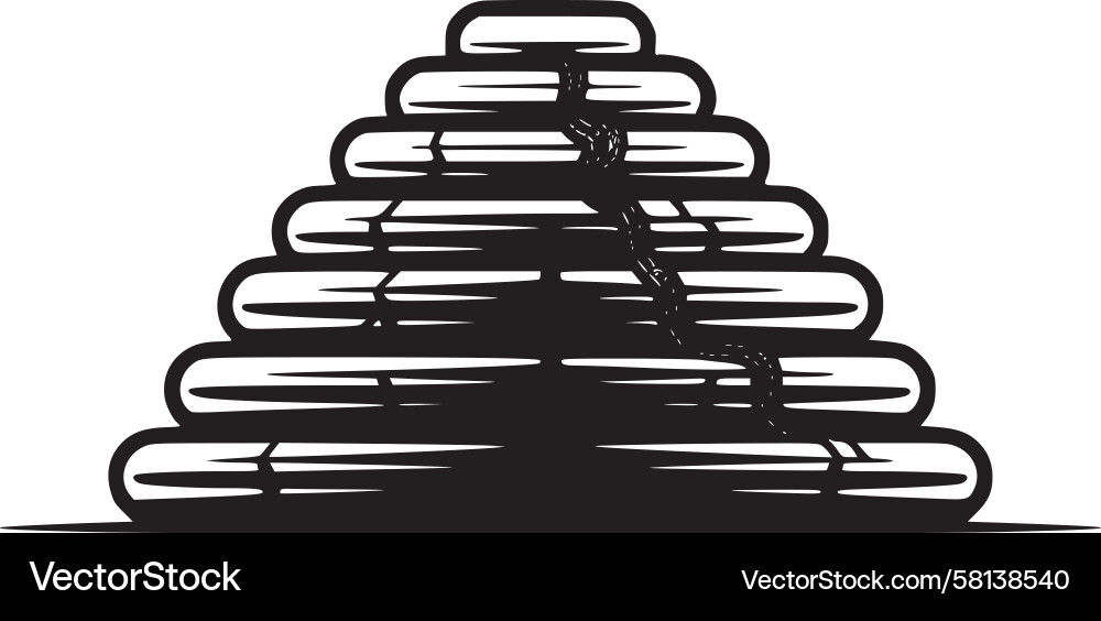 Winding Log Path Vector Image
