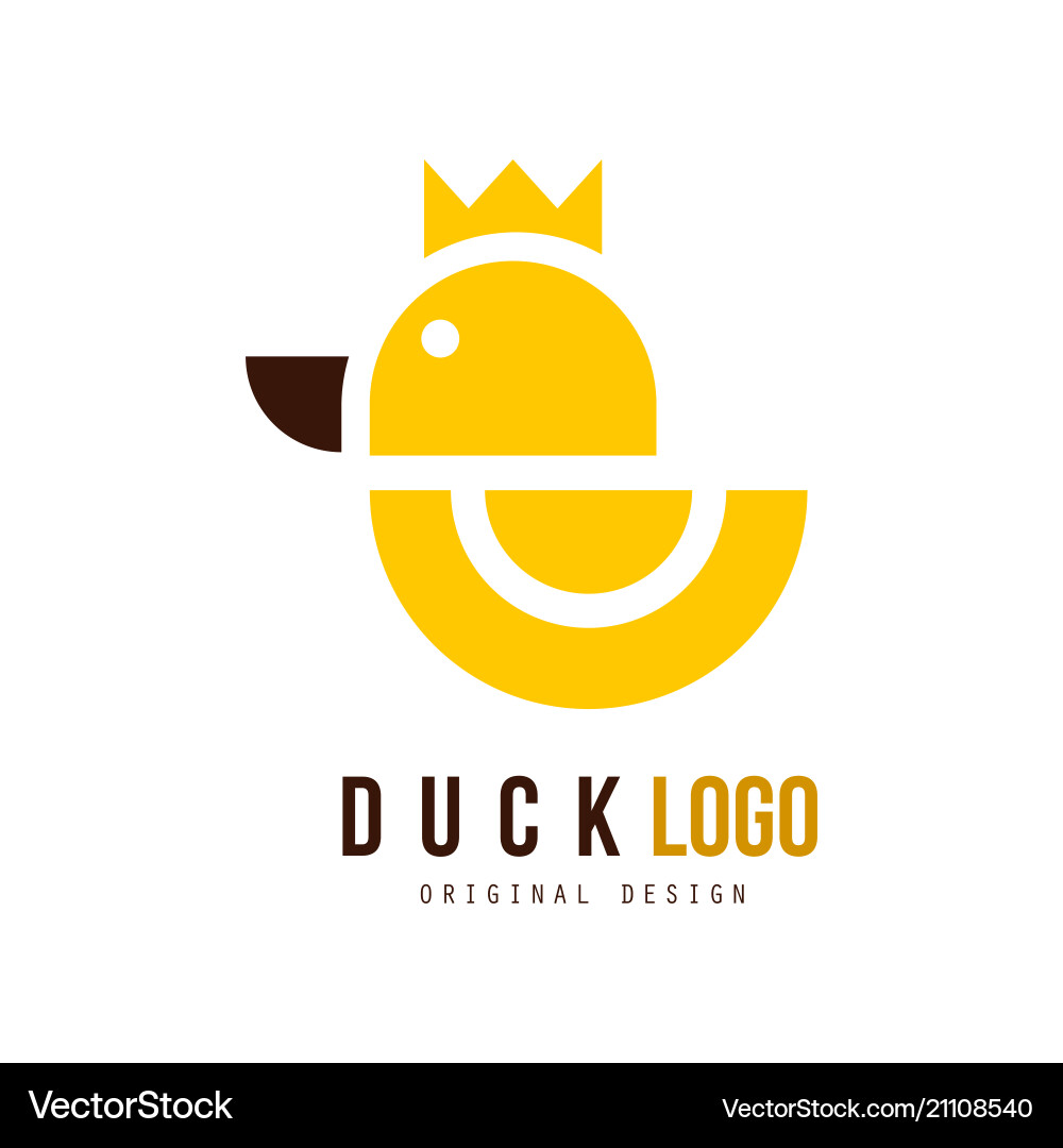 Yellow Rubber Duck Logo Badge Vector Image
