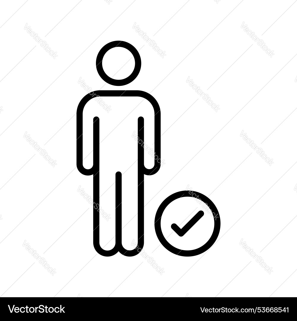 Checked icon outline style design isolated Vector Image