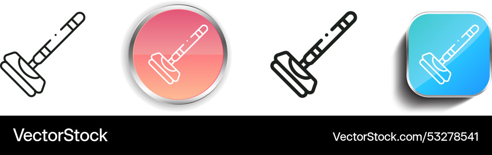 Curling icon thin linear regular and button style vector image