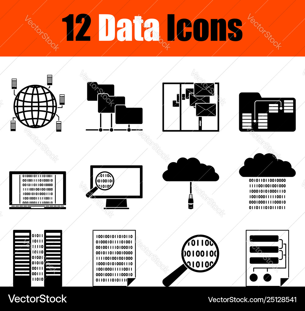 Data icon set vector image