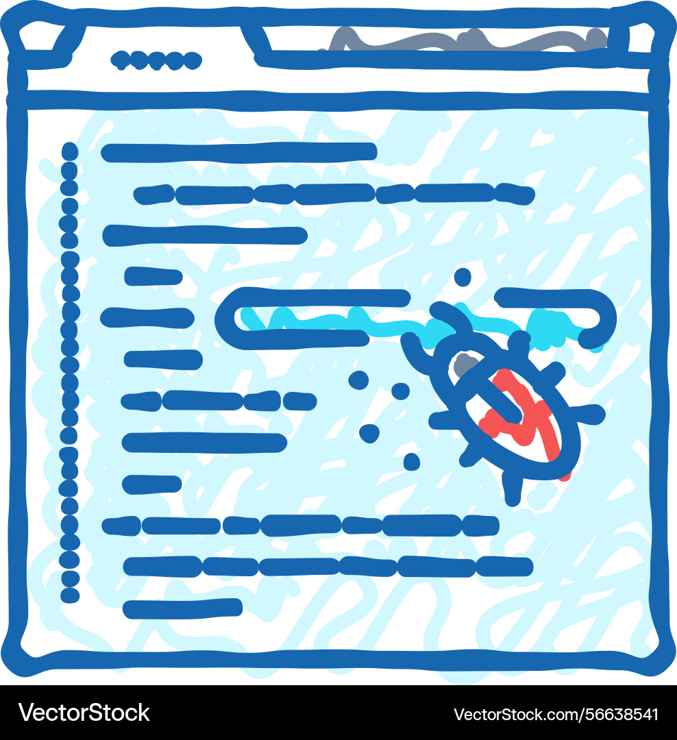 Debugging code software icon doodle Debugging code software icon doodle vektorbild