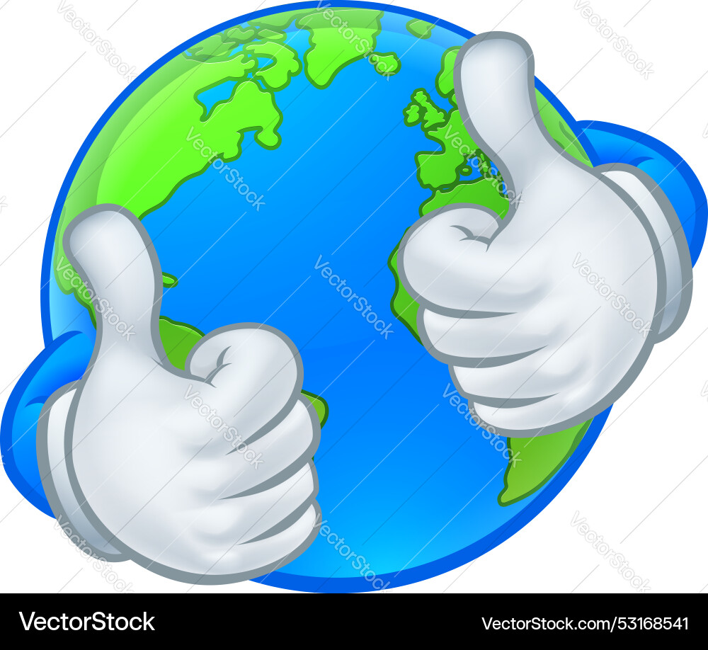 Earth globe world mascot cartoon character Earth globe world mascot cartoon character vector image