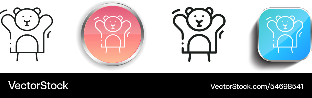 Hand puppet icon thin linear regular and button vector image