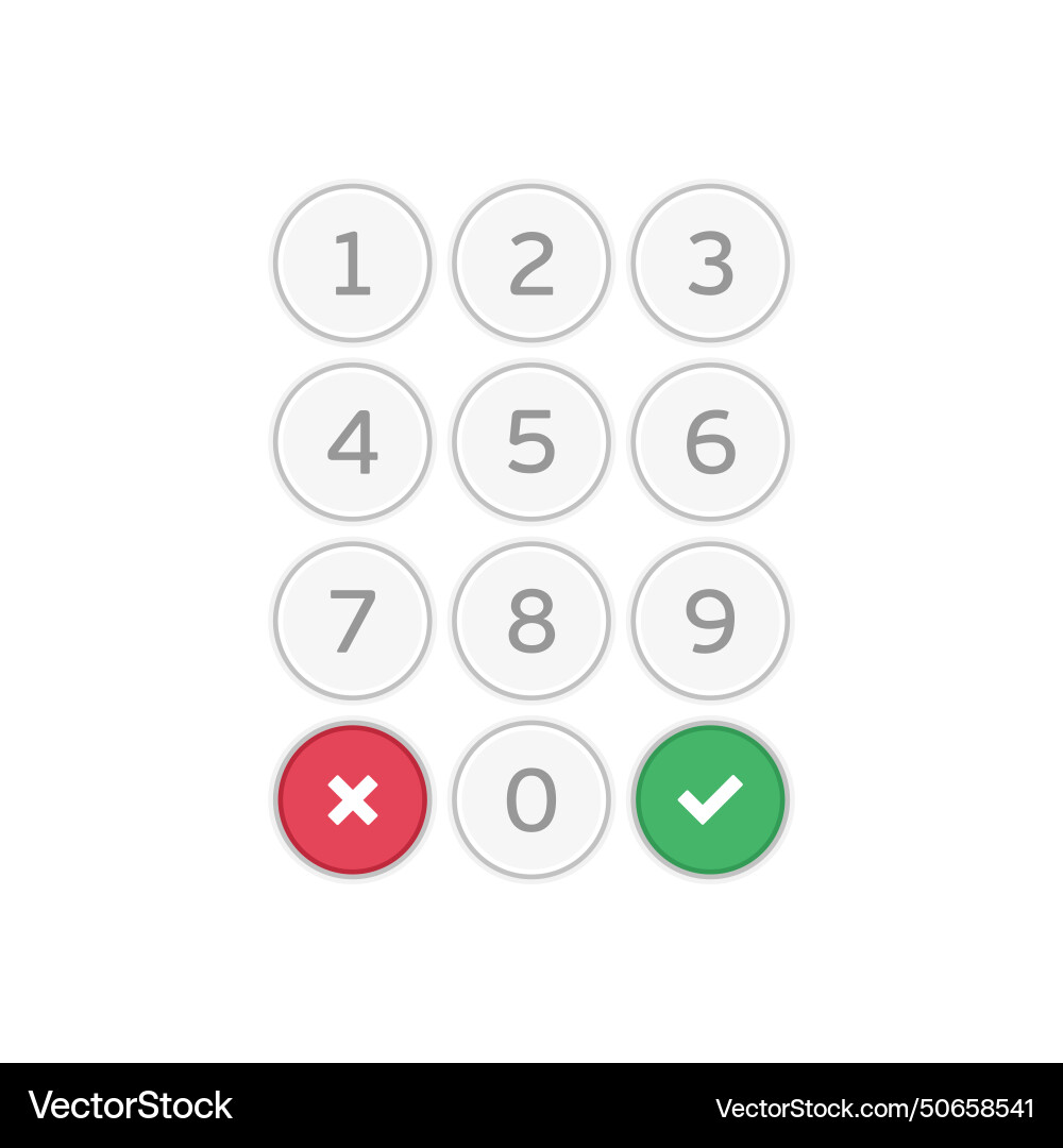 Keypad entry digital keyboard dialer Keypad entry digital keyboard dialer vector image