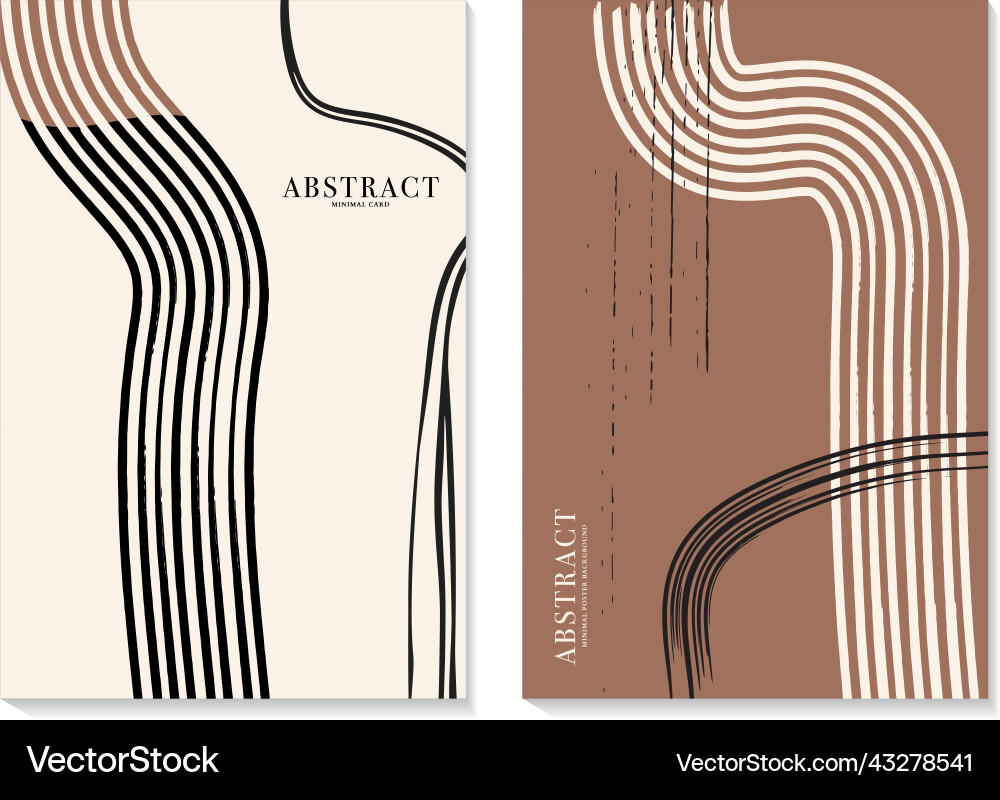 Minimal abstract lines poster line art background vector image