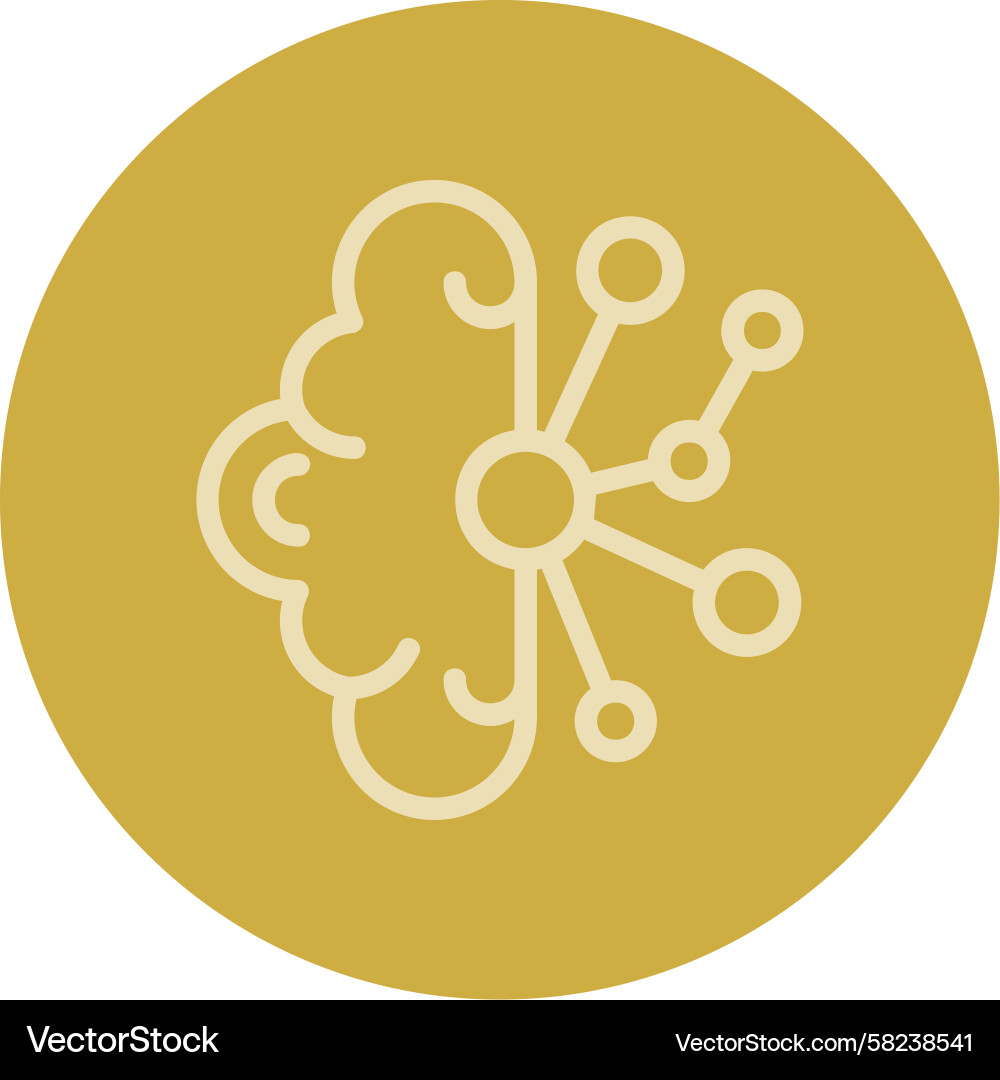 Multi-Color Brainwave Interface Icon Vector Image