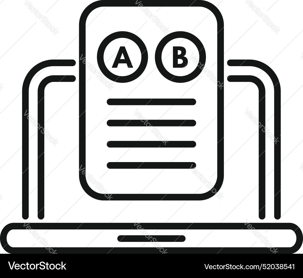 Online ab testing experiment with data analysis vector image