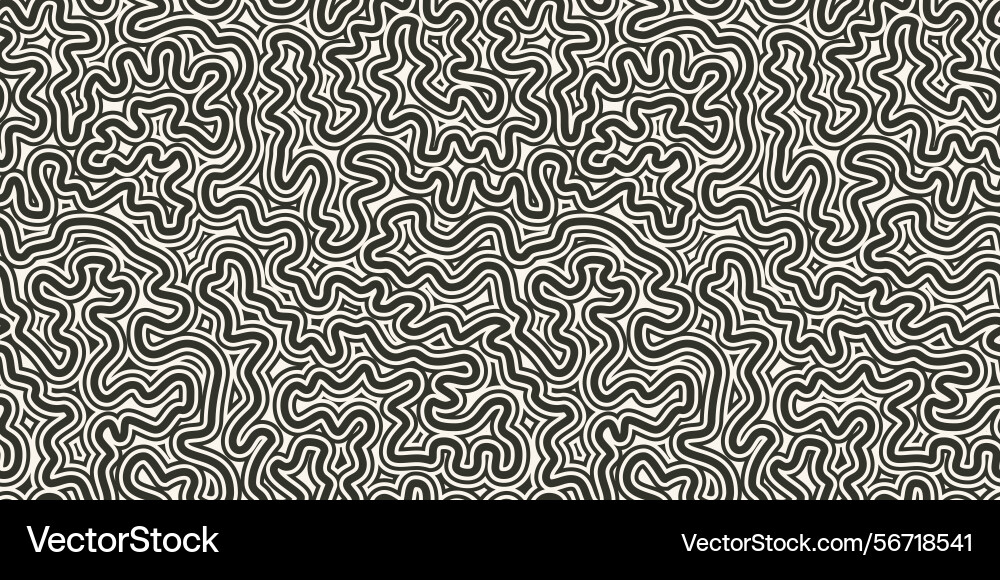 Seamless tangled labyrinth pattern vector image