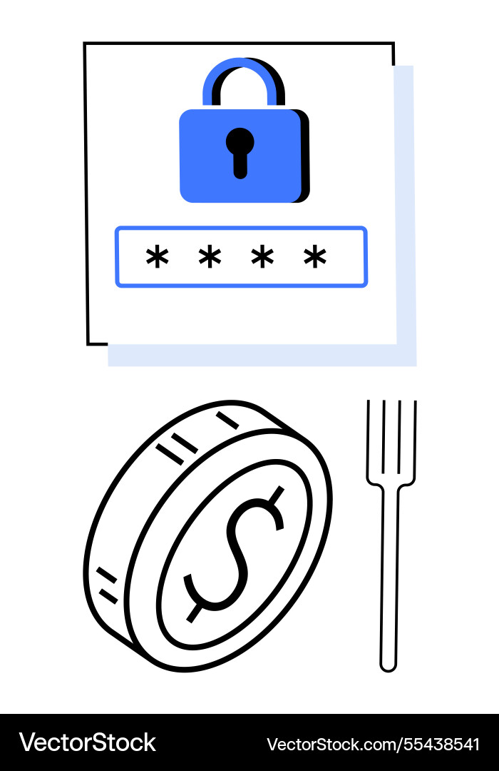 Secure payment concept with lock password field Secure payment concept with lock password field vector image