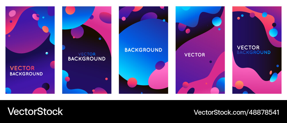 Set of abstract backgrounds with bright gradient Set of abstract backgrounds with bright gradient vector image