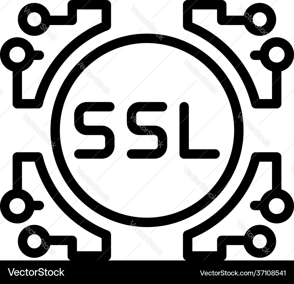 Ssl system icon outline style Ssl system icon outline style vector image