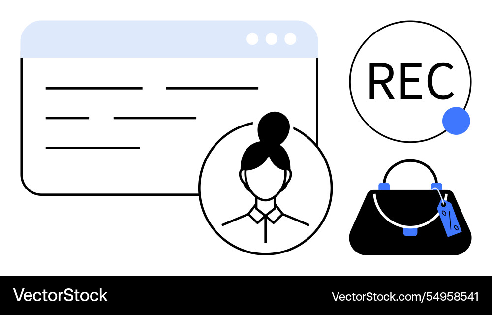 User registration concept with profile web page Vector Image