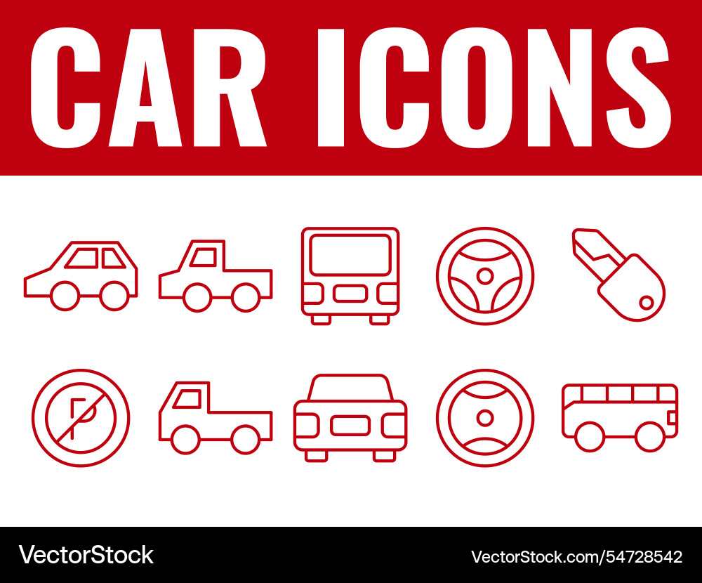 Car transport icons set vehicle Car transport icons set vehicle vector image