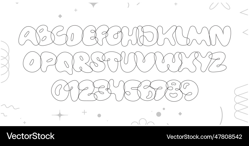 Graffiti Blase ästhetisches Alphabet y2k Graffiti Blase ästhetisches Alphabet y2k vektorbild