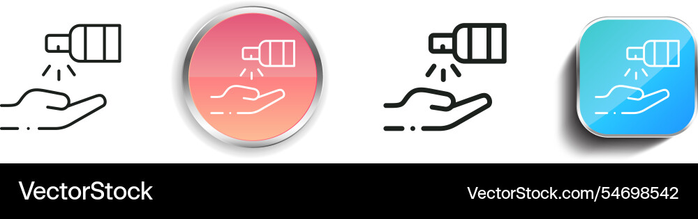 Hand sanitizer icon thin linear regular vector image