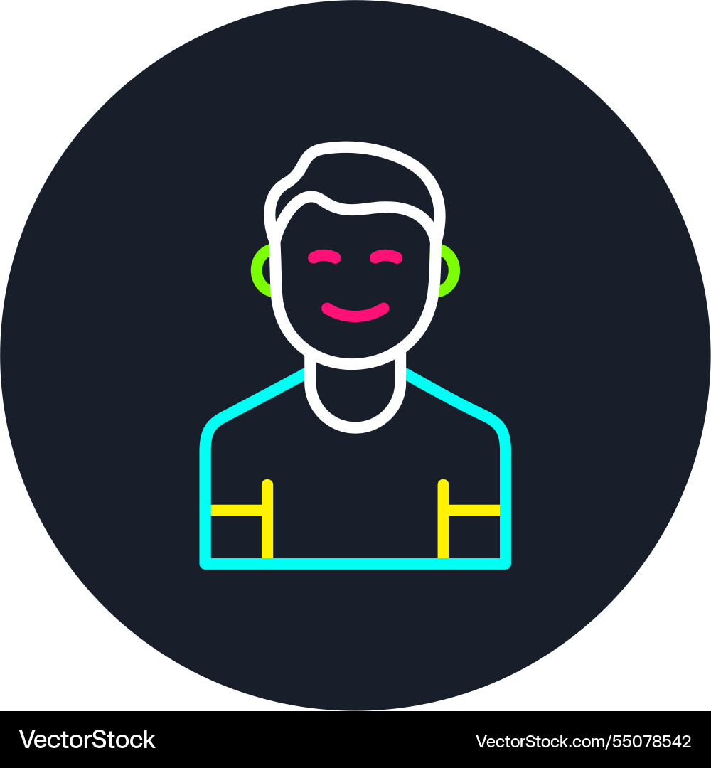 Man line multi color icon Vector Image