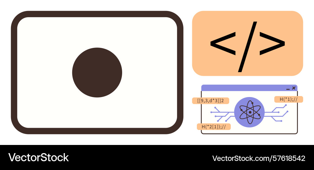 Minimalist coding concept with screen development vector image