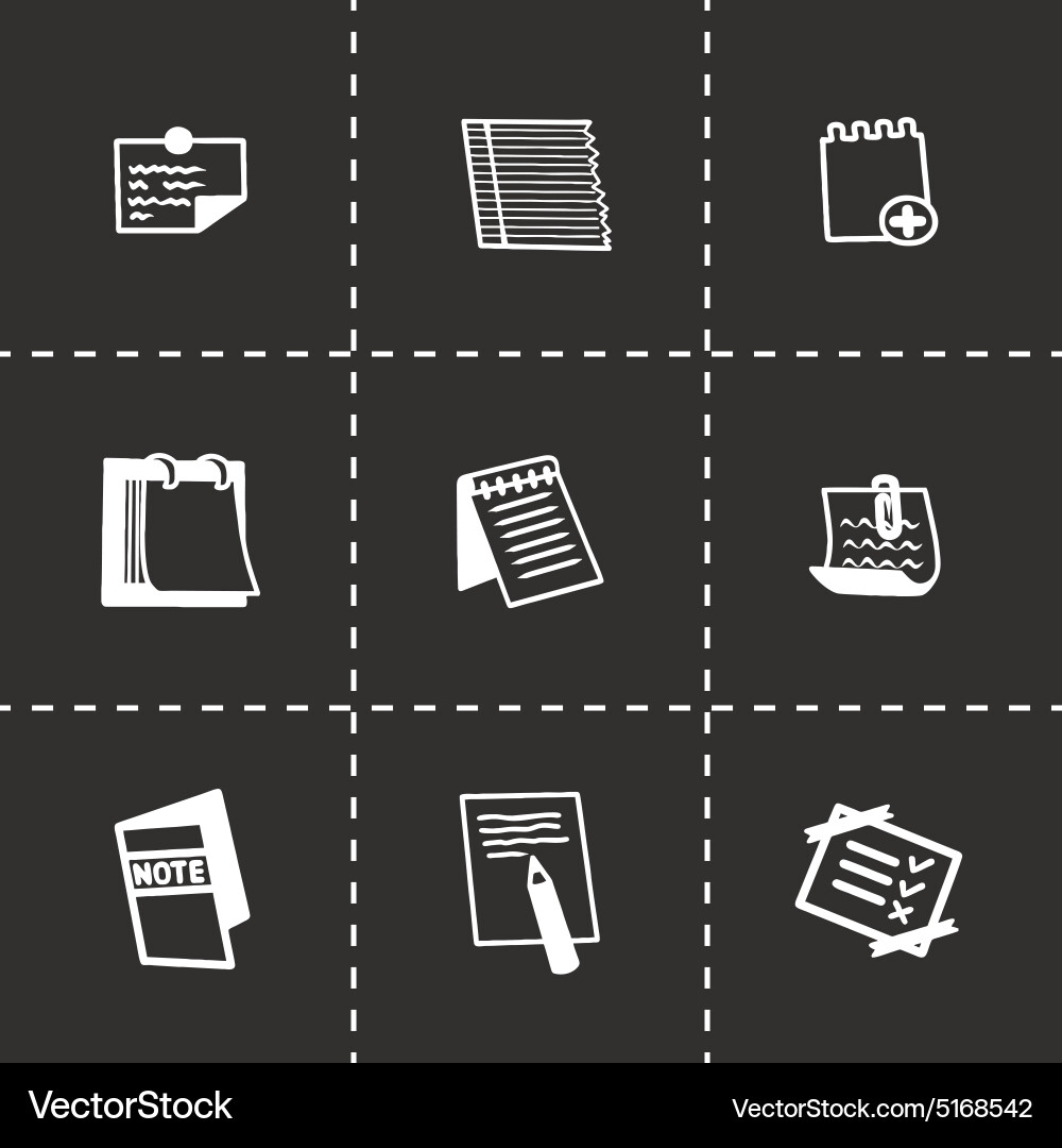 Notes icon set vector image