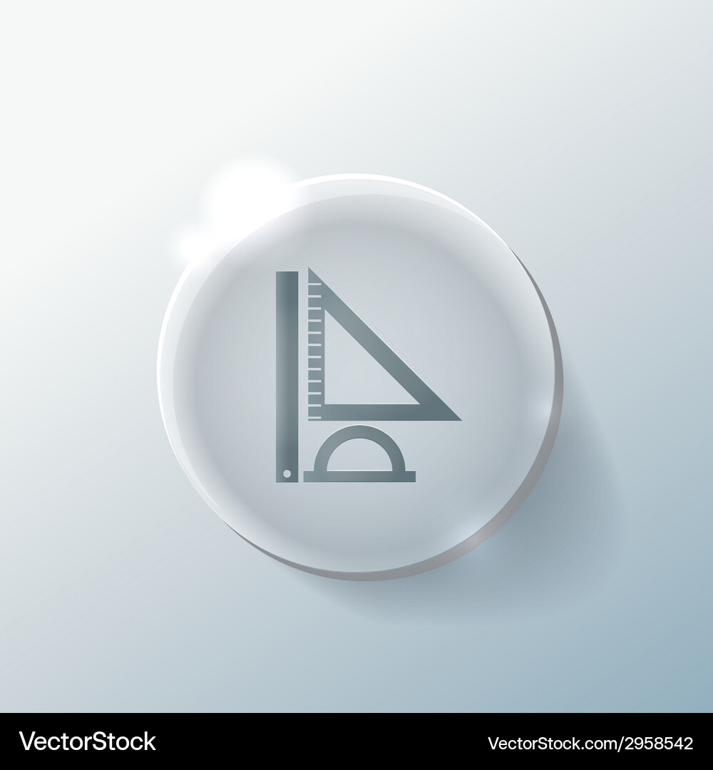 Ruler protractor triangle symbol of geometry Vector Image