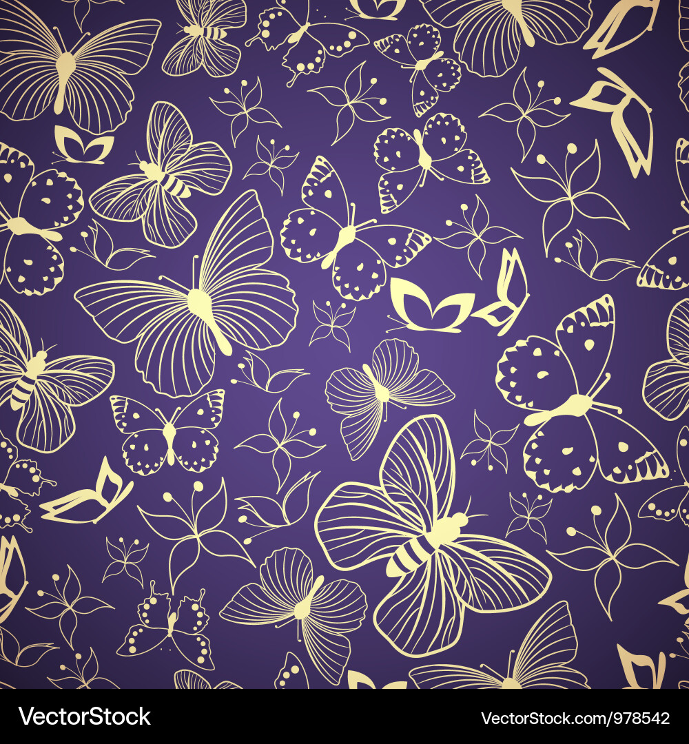 Seamless pattern with stylized butterflies Vector Image