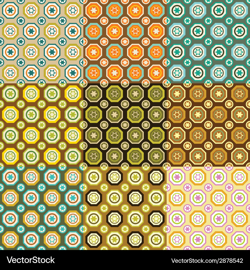 Seamless patterns collection vector image