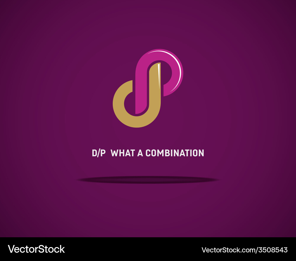 Abstract D & P Logo Template vector image