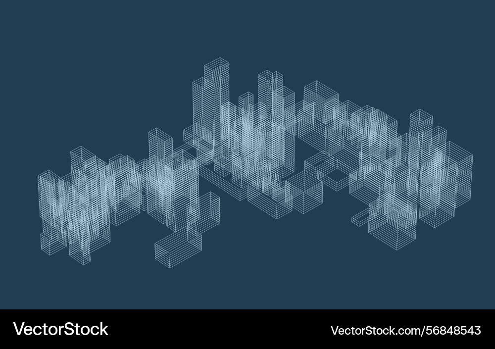Abstract geometric wireframe in linear style Vector Image