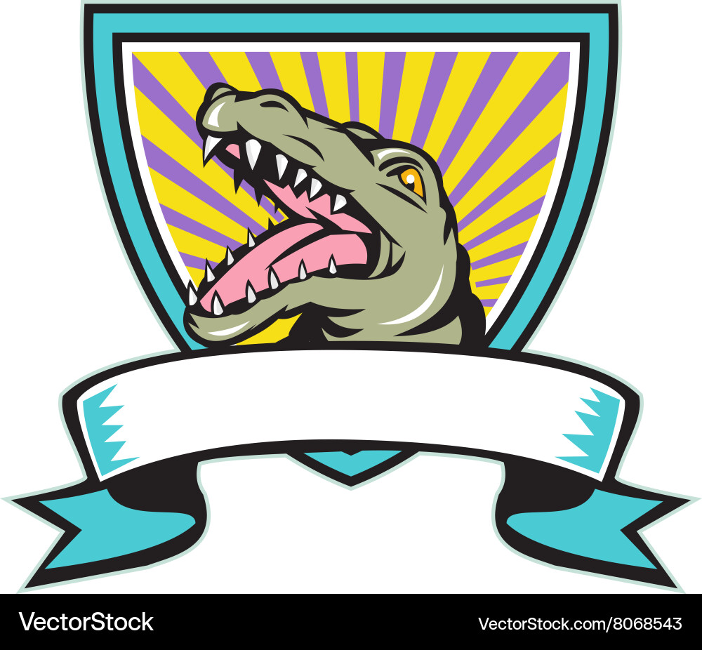 Alligator snapping crest retro vector image