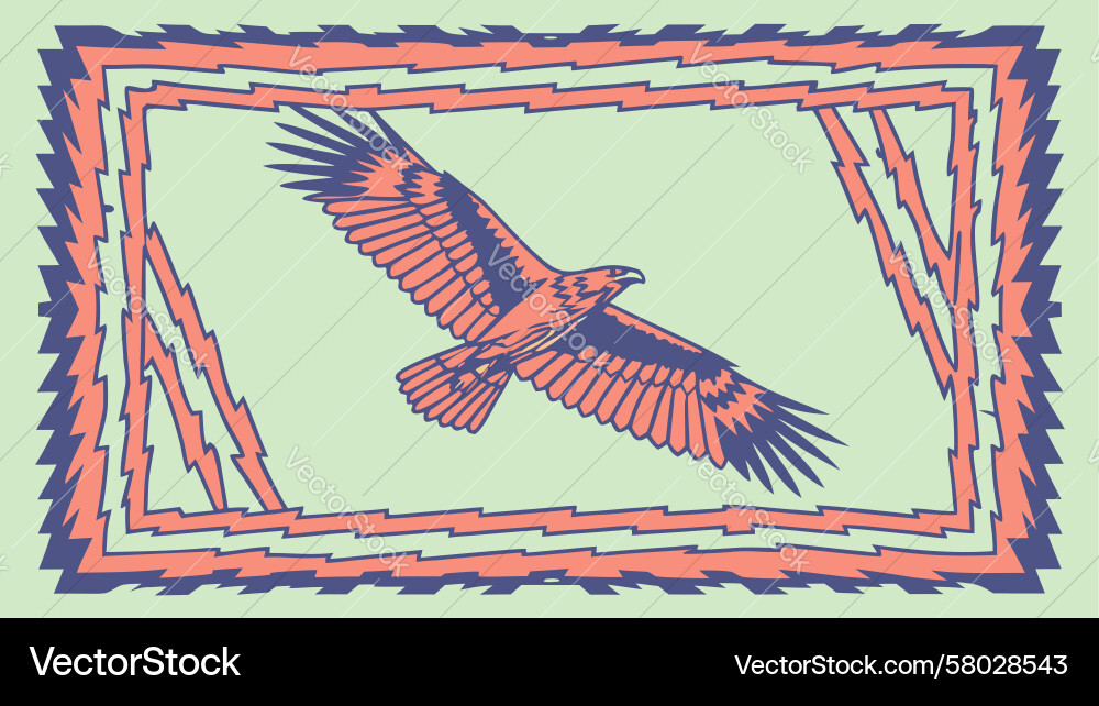 Dynamic Eagle in Abstract Frame Vector Image