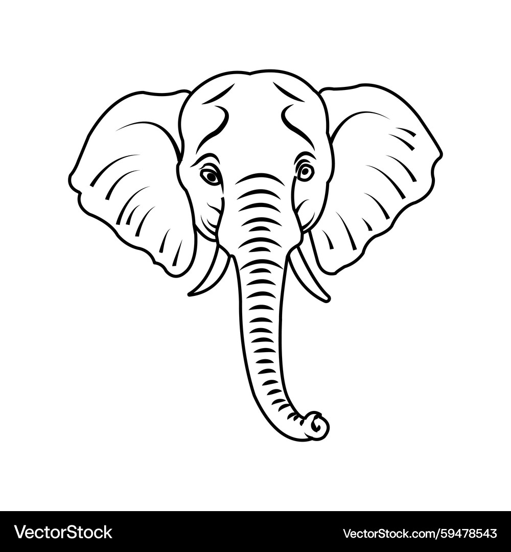 Elephant Trunk Icon - Minimalist – Royalty-Free Vector | VectorStock, image size:1000x1080